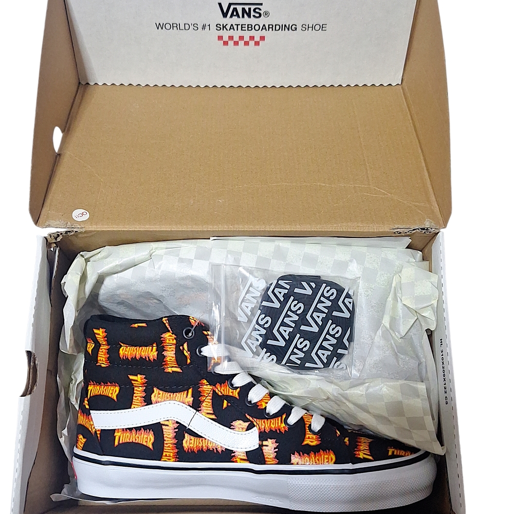 Vans Sk8-Hi Thrasher Allover Logo Black Size 8 NWT - Picture 13 of 14